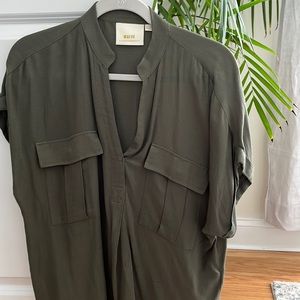 Maeve by anthro olive green blouse